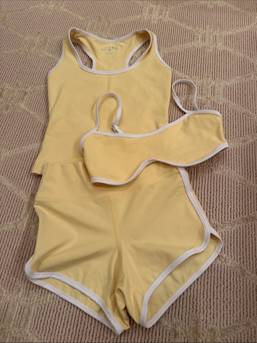 Year of ours  Trim Tank, Bralette & Shorts Set - Women xs